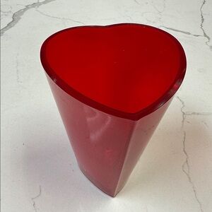 Red Heart Valentine Glass Vase
